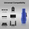 Seetronic SAC3FCA Lockable 3-Pin Power-in Connector | 20A Indoor Powercon Plug for Stage Lighting, Sound Consoles, LED Panels, Power Amplifiers, Audio Racks, and AV Equipment (Blue, Male, 4PC) view 4