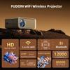 FUDONI Projector with WiFi and Bluetooth, Upgraded 5G Portable Projectors 4K Supported Native 1080P Movie Projector with Electric Focus Auto Keystone view 2