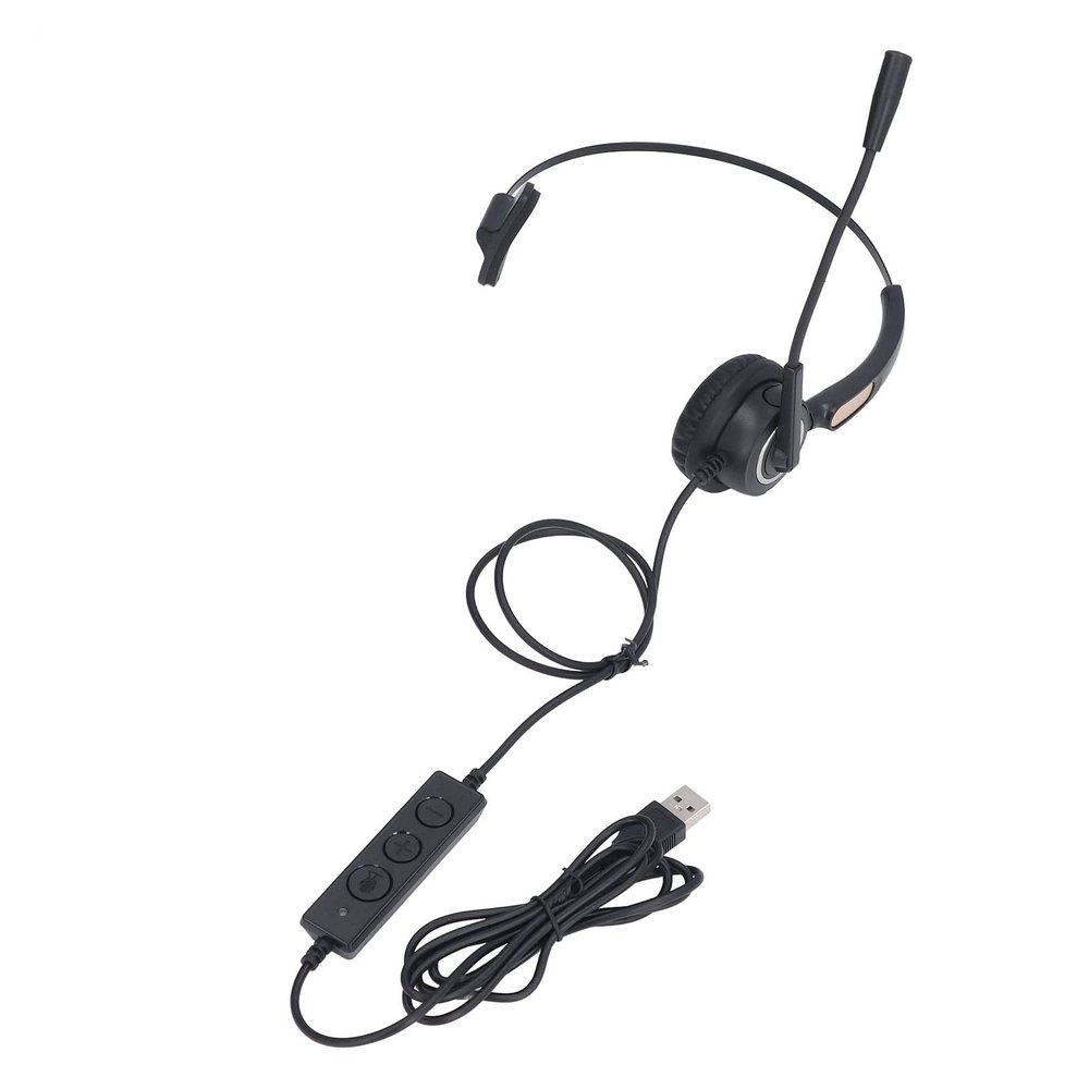 Vikye USB Headset with Microphone for PC Laptop, Ergonomic Wired Head-Mounted Noise Cancelling Headset for Call Center for Office Telemarketing