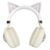 Headset for Kids Foldable Cat Ear 5.3 HiFi Stereo Adjustable Headband Wired Headset for Kids RGB Lights for Online Teaching for School (Khaki) view 1