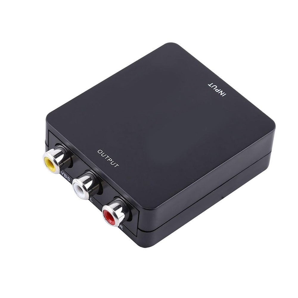 AV Adapter, Digital HDMI2AV Digital to Composite Video AV Audio CVBS Converter Adapter 720p/1080p (BLACK)