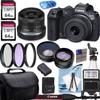 Canon EOS R7 4K Video Recording Mirrorless Camera with 18-45mm Lens, 2 X 64GB Fast Transcend Memory + Deluxe Accessory Bundle, Black (Renewed) view 1