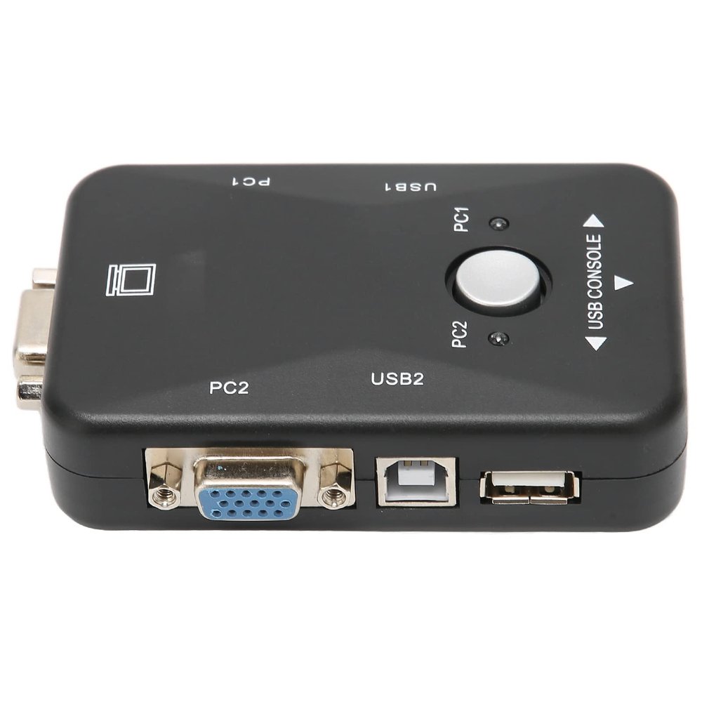 USB 2.0 KVM Switch, 2 Port USB KVM 1920x1440 Dual Monitor KVM 2 Ports for 98 98SE 2000 ME