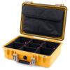 ColorCase Pelican 1500 Case Yellow - Medium Size Waterproof Case with TrekPak Divider & Computer Lid Organizer - Desert Tan Handles & Latches view 1