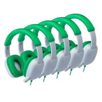 Avid AP-400 WonderEars Classroom Headphone with Microphone, USBC, Green (20 Pack)