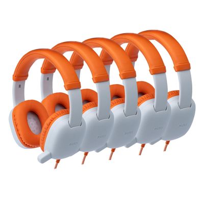 Avid AP-400 WonderEars Kids Headphone with Microphone, USBC, Orange (40 Pack)
