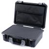 ColorCase Pelican 1500 Case Black - Medium Size Waterproof Case with Pick & Pluck Foam Set & Computer Lid Organizer - Silver Handles & Latches view 1