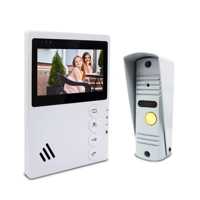ANJIELO SMART Wired Video Apartment Intercom Door Phone Doorbell System,Handsfree Waterproof Outdoor Doorbell Indoor Monitor One Key Unlock for Home Villa