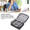 POENVFPO Data Cable Charger Bag, 24.5 x 18.5 x 10cm, 300D Cation Electronic Case Data Cable Charger Bag for Mobile HDD Laptop Power Cord (Black) view 4