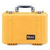 ColorCase Pelican 1500 Case Yellow - Medium Size Waterproof Case with TrekPak Divider & Computer Lid Organizer - Silver Handles & Latches view 2