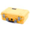 ColorCase Pelican 1500 Case Yellow - Medium Size Waterproof Case with TrekPak Divider & Computer Lid Organizer - Silver Handles & Latches view 3