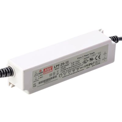 Mean Well LPF 25W 0.53A LED Driver LPF-25-48 AC-DC Constant Current Voltage Switching Power Supply Converter Transformer with IP30 PFC Plastic Case