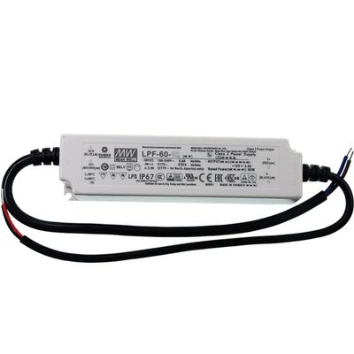 Mean Well LPF 60W 2.5A LED Driver LPF-60-24 AC-DC Constant Current Voltage Switching Power Supply Converter Transformer with IP30 PFC Plastic Case
