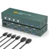 4K@60Hz HDMI KVM Switch for 4 Computers & 2 Monitors - 3 USB 3.0 Ports, Keyboard & Mouse Sharing, Printer/Scanner Support view 1