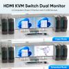 4K@60Hz HDMI KVM Switch for 4 Computers & 2 Monitors - 3 USB 3.0 Ports, Keyboard & Mouse Sharing, Printer/Scanner Support view 2