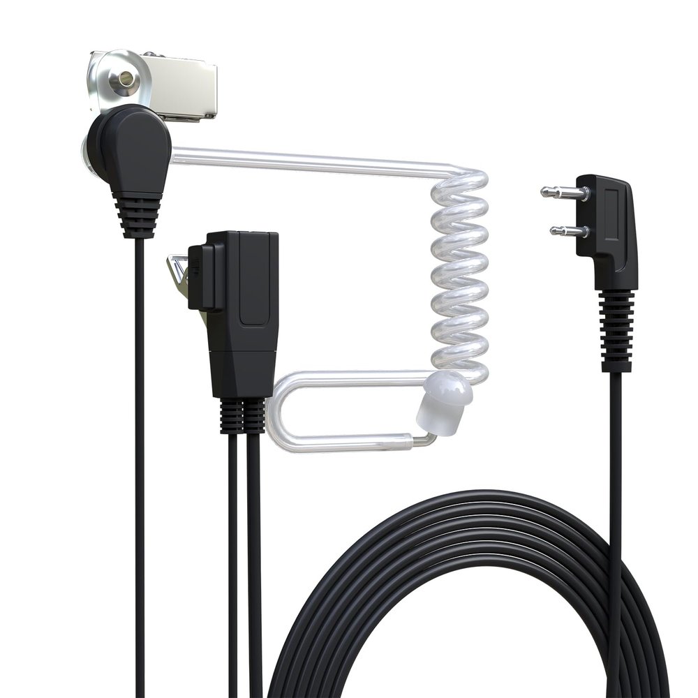 2 Pin K Acoustic Tube Headset Earpiece with Mic Compatible with Baofeng UV-5R Retevis H-777 RT21 RT22 Two-Way Radio Headsets and Microphones (1)