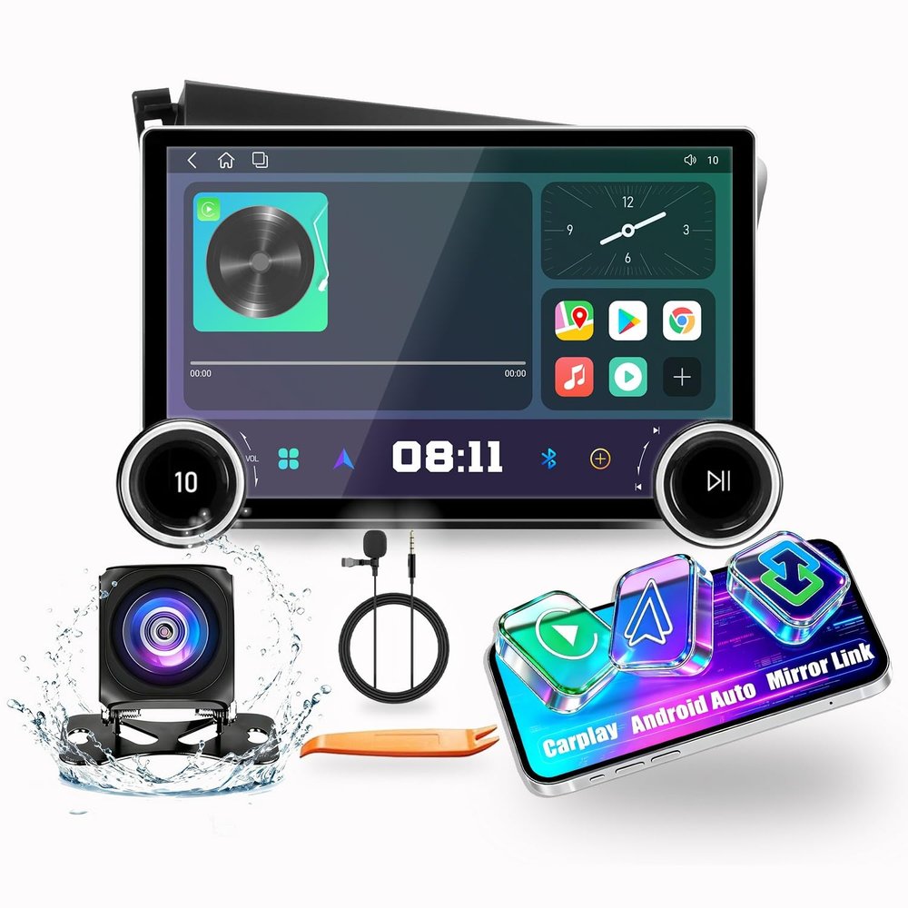 For Honda Civic 2012-2015 LHD Physical Display Knobs CarPlay/Android Auto Autoradio FM Radio Car Navigation Stereo Pad Player GPS 11.8" QLED Touch Screen BT WiFi 2 Din Headunit Tablet Octa Core 4G+64G