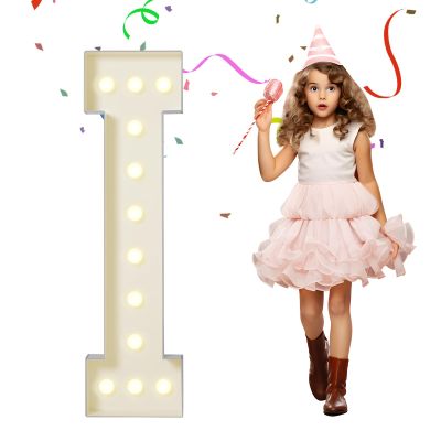 eufony Marquee Letters 4 Feet Tall, 4 FT Marquee Light Up Letters, Giant Light Up Letters 4FT for Birthday Party Baby Shower Gender Reveal Graduation Decorations, Letter I with LED Lights DIY Kit