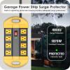CCCEI Heavy Duty Power Strip Surge Protector, Metal 8 Outlets Power Strip for Appliance. Garage Shop Industrial Workbench 15 AMP Outlets Strip. 15FT Extension Cord, Yellow view 3