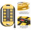 CCCEI Heavy Duty Power Strip Surge Protector, Metal 8 Outlets Power Strip for Appliance. Garage Shop Industrial Workbench 15 AMP Outlets Strip. 15FT Extension Cord, Yellow view 4