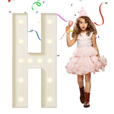 eufony Marquee Letters 4 Feet Tall, 4 FT Marquee Light Up Letters, Giant Light Up Letters 4FT for Birthday Party Baby Shower Gender Reveal Graduation Decorations, Letter H with LED Lights DIY Kit