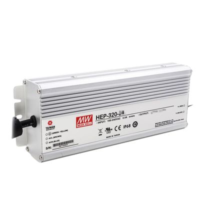 Mean Well HEP 320W 13.3A LED Driver HEP-320-24A AC-DC Single Output Industrial Switching Power Supply Converter Transformer with IP65 PFC Output Current and Voltage Adjustable