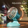 Geuxe Retro Mini Desktop Fan 400mAh USB Rechargeable Desk Outdoor Desk Fan Portable Desktop Fan,Pink view 4