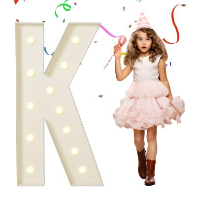 eufony Marquee Letters 4 Feet Tall, 4 FT Marquee Light Up Letters, Giant Light Up Letters 4FT for Birthday Party Baby Shower Gender Reveal Graduation Decorations, Letter K with LED Lights DIY Kit