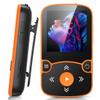 AGPTEK 64GB MP3 Player with Clip, Bluetooth 5.3 Lossless Sound with FM Radio, Voice Recorder for Sport Running, Supports up to 128GB TF Card, Orange view 1