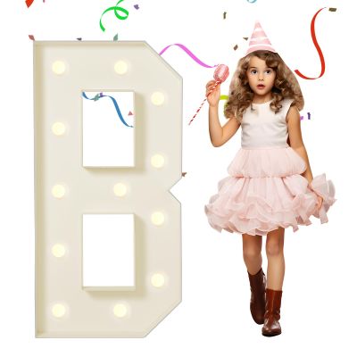 eufony Marquee Letters 4 Feet Tall, 4 FT Marquee Light Up Letters, Giant Light Up Letters 4FT for Birthday Party Baby Shower Gender Reveal Graduation Decorations, Letter B with LED Lights DIY Kit