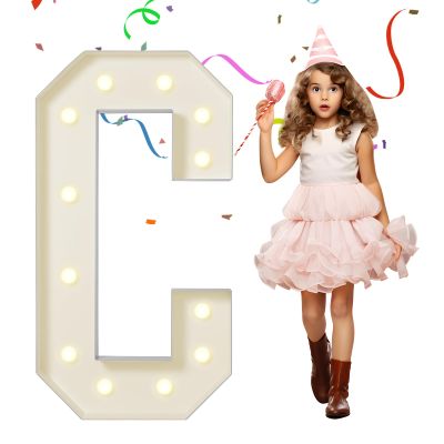 eufony Marquee Letters 4 Feet Tall, 4 FT Marquee Light Up Letters, Giant Light Up Letters 4FT for Birthday Party Baby Shower Gender Reveal Graduation Decorations, Letter C with LED Lights DIY Kit