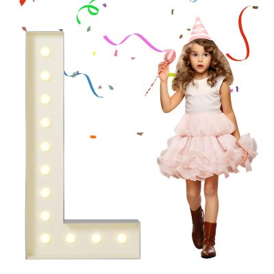 eufony Marquee Letters 4 Feet Tall, 4 FT Marquee Light Up Letters, Giant Light Up Letters 4FT for Birthday Party Baby Shower Gender Reveal Graduation Decorations, Letter L with LED Lights DIY Kit