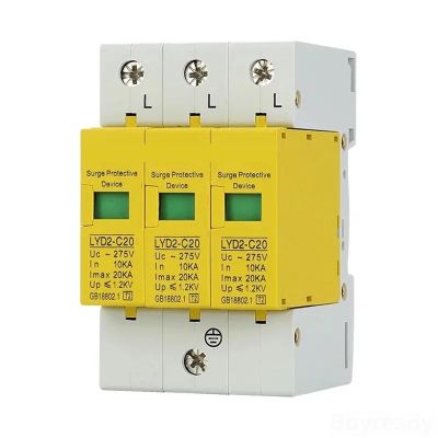 3P 10KA~100KA 275V 385V 420V AC 2P+N SPD House Surge Protector Protective Low-Voltage Device 1Pcs(420V,40KA-80KA)