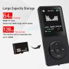 MP3 Player 64GB with Speaker Earphone Portable HiFi Lossless Sound MP3 Mini Music Player Voice Recorder E-Book HD Screen 1.8 inch Black Support up to 128GB view 4