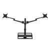 CUFTOBJM OL-10T Aluminum Height Adjustment Desktop Dual 17-32 Inch Monitor Stand + 12-17 Inch Laptop Stand Full Motion Triple Mount Arm view 1