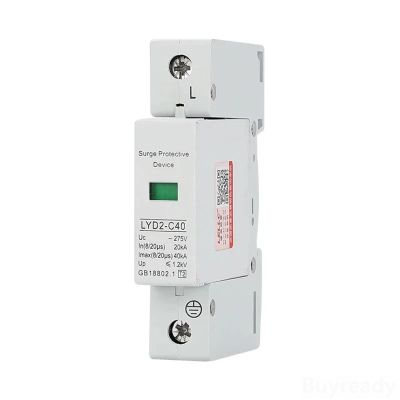 1P 10KA~100KA 275V 385V 420V AC SPD House Surge Protector Protective Low-Voltage Arrester Device 1Pcs(385V,10KA-20KA)