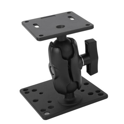 Keenso Double Socket Arm Heavy Duty Drill Base Mount for Tablet Cell Phone Fish Finder, Marine Grade Aluminum, Multi Angle Adjustment, Direct Mounting on Various s