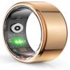 CNBRO Smart Ring for Men Fitness Tracker Smart Rings Women Waterproof Rings Men Heart Rate Monitor Sleep Monitor Pedometer Step Counter Compatible with ios Android Phones (Champagne Gold, 10/2.444in) view 1