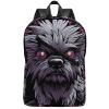17 Inch Travel Backpack Lightweight Waterproof Casual Laptop Backpack Hiking Camping Daypack for Women Men Gray Pooh Dog view 1