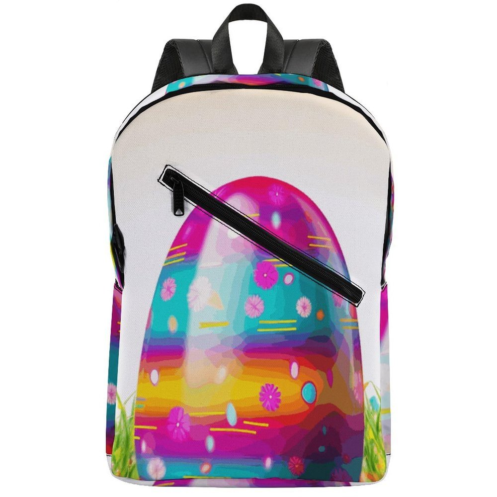 17 Inch Travel Backpack Lightweight Waterproof Casual Laptop Backpack Hiking Camping Daypack for Women Men Colorful Easter Egg