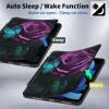 BPQOJB for iPad Pro 13 inch Case 2024 M4 7th Generation with 360 Degree Rotating PU Leather Smart Cover with Auto Wake/Sleep Tablet Case for iPad Pro 13 inch 2024 - Green Butterfly and Rose view 3