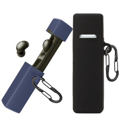[2 Pack] easyBee Case Compatible with Soundcore A30i Bluetooth Headphone Charging Cover with 2 Keychain, Soft Liquid Silicone Ultra Thin Shockproof Protective Kit - Black and Blue