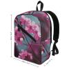 17 Inch Travel Backpack Lightweight Waterproof Casual Laptop Backpack Hiking Camping Daypack for Women Men Small Flowers view 2