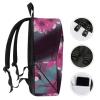 17 Inch Travel Backpack Lightweight Waterproof Casual Laptop Backpack Hiking Camping Daypack for Women Men Small Flowers view 3
