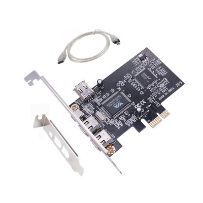 Replacement PCI Ex1 to External IEEE 1394 Adapter Card with Low-Profile Bracket for PC Desktop with Full Speed