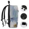 17 Inch Travel Backpack Lightweight Waterproof Casual Laptop Backpack Hiking Camping Daypack for Women Men Dragonfly Flower view 3