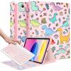 Wazzasoft for iPad 10th Generation Case with Keyboard - for iPad A16 Cases Pencil Holder 10.9 Inch Cover Women Girl Cute Girly Teen Dino Unique Design Funda for Apple Tablet 10th/11th gen view 1