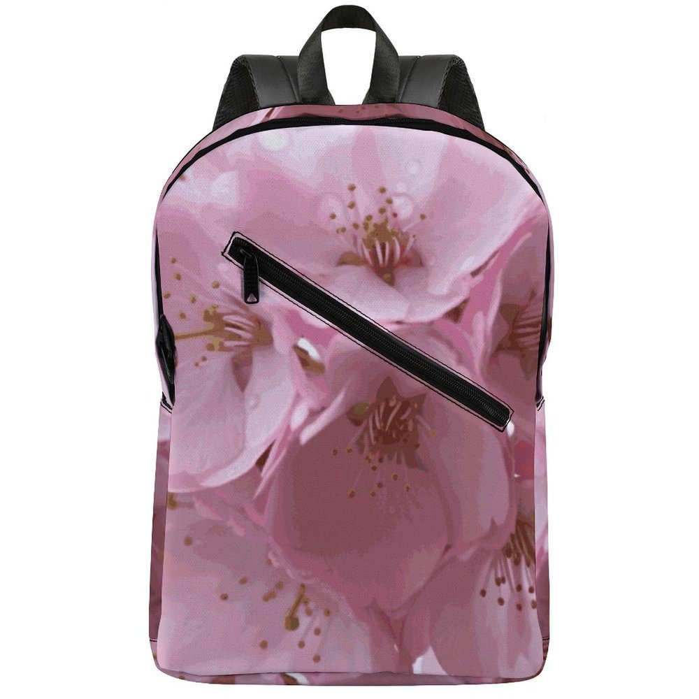 17 Inch Travel Backpack Lightweight Waterproof Casual Laptop Backpack Hiking Camping Daypack for Women Men Cherry Blossoms