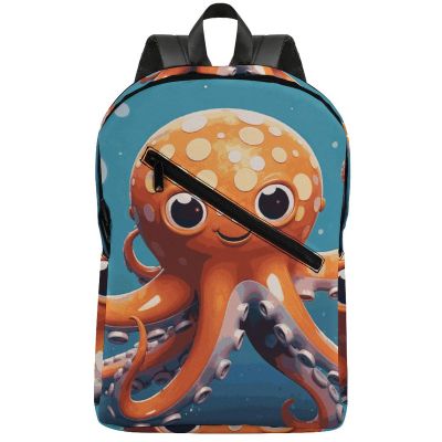 17 Inch Travel Backpack Lightweight Waterproof Casual Laptop Backpack Hiking Camping Daypack for Women Men Cartoon Octopus