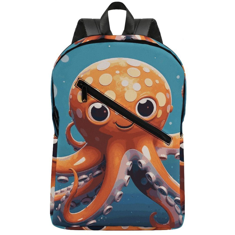 17 Inch Travel Backpack Lightweight Waterproof Casual Laptop Backpack Hiking Camping Daypack for Women Men Cartoon Octopus